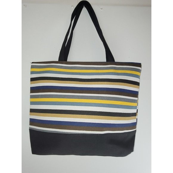 Women's Handbag Shoulder BEACH striped bag multicolor shoppers tote - Picture 14 of 16